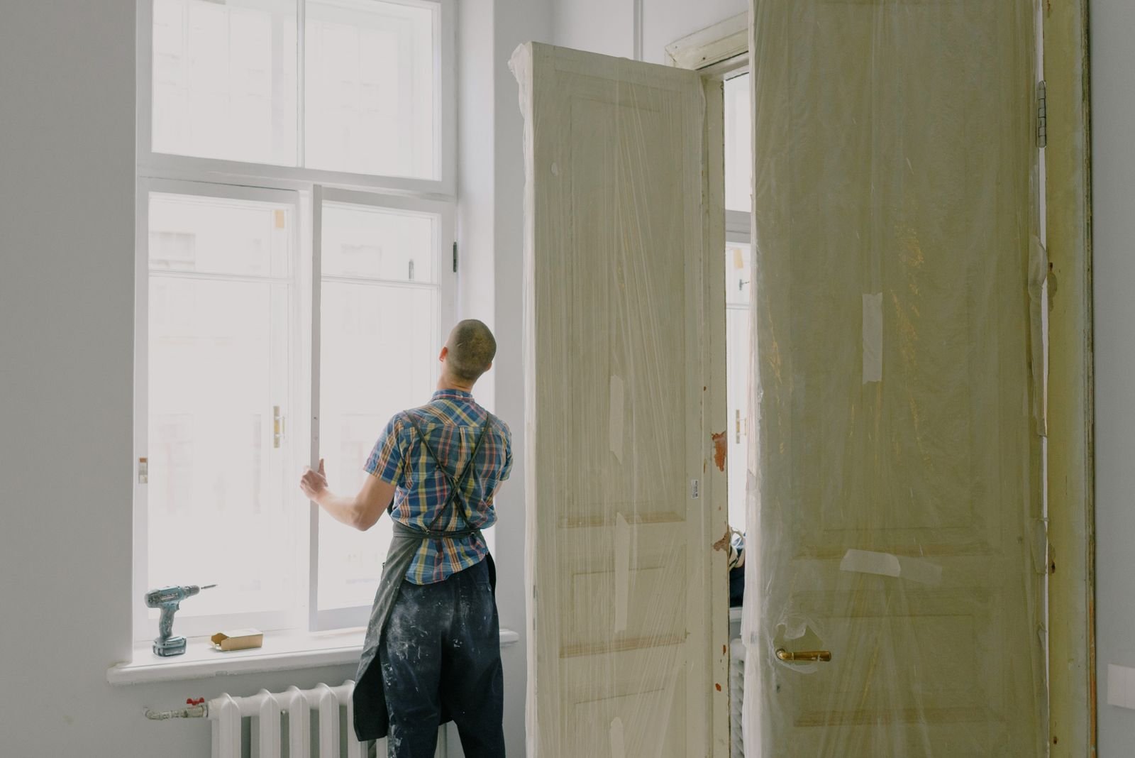 Håndværker under renovering